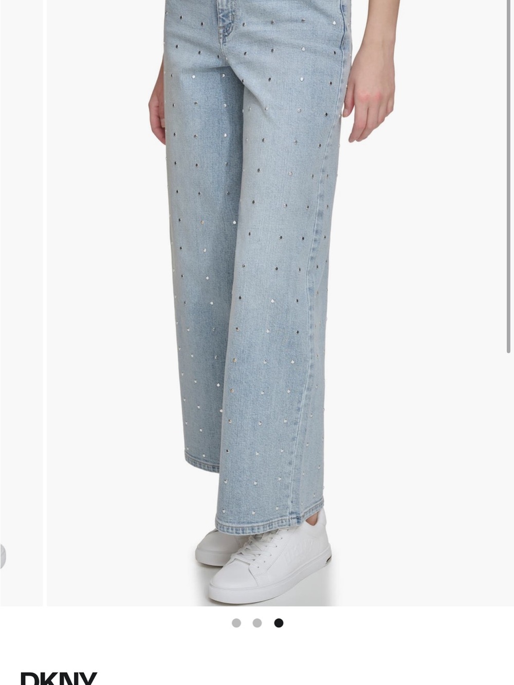 DKNY Light Wash Studded Straight-Leg Jeans - NWT